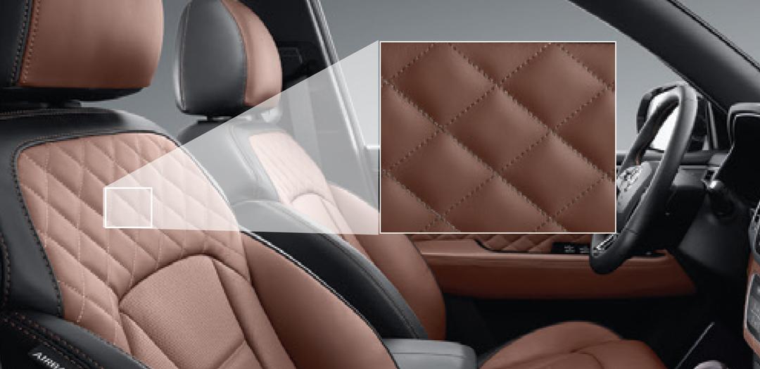 Brown colored Leather seats  