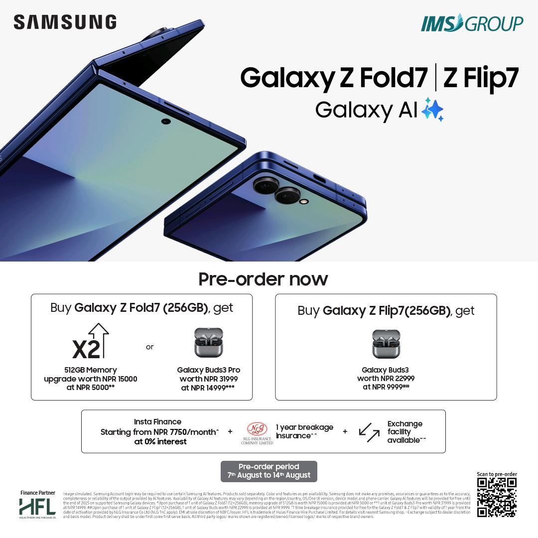 Samsung Unveils Pre-Order Offers for Galaxy Z Fold7 and Z Flip7 in Nepal